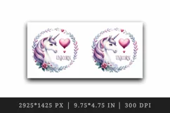 Round watercolor unicorn gazing floating heart word Unicorn quote print 20 oz tumbler skinny mug wrap clipart t-shirt sublimation printable design