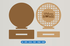 Round Welcome Home Stand Laser Cut SVG Product Image 2