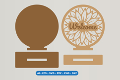 Round Welcome Home Stand Laser Cut SVG Product Image 2