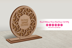 Round Welcome Home Stand Laser Cut SVG Product Image 1