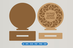 Round Welcome Home Stand Laser Cut SVG Product Image 2