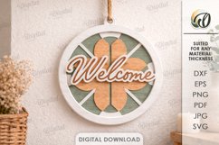 Round Welcome Signs Bundle Laser Cut. Wall Decor SVG Product Image 13