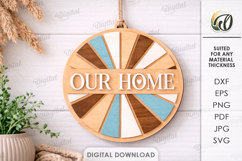 Welcome Round Sign Laser Cut. Wall Decor SVG Product Image 1