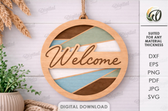 Round Welcome Signs Bundle Laser Cut. Wall Decor SVG Product Image 7