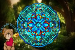 Blue Stain Glass Round Sublimation wind spinner design Product Image 1