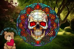 Stain Glass Halloween Skull Sublimation Wind Spinner design Product Image 1