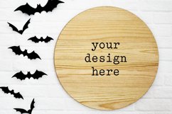 Round Wood Sign Halloween Mockup| Add SVG Add Sublimation Product Image 1