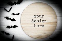 Round Wood Sign Halloween Mockup| Add SVG Add Sublimation Product Image 1