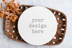 Round Wood Sign Autumn Fall Mockup| Add SVG Add Sublimation Product Image 1