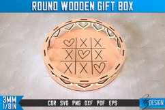 Round Wooden Gift Box Laser Cut Bundle, Decorative Storage Product Image 11