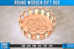 Round Wooden Gift Box Laser Cut Bundle, Decorative Storage Product Image 3