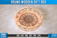 Round Wooden Gift Box Laser Cut Bundle, Decorative Storage Product Image 4