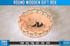 Round Wooden Gift Box Laser Cut Bundle, Decorative Storage Product Image 5