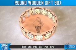 Round Wooden Gift Box Laser Cut Bundle, Decorative Storage Product Image 6