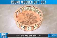 Round Wooden Gift Box Laser Cut Bundle, Decorative Storage Product Image 7
