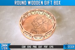 Round Wooden Gift Box Laser Cut Bundle, Decorative Storage Product Image 8