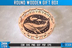 Round Wooden Gift Box Laser Cut Bundle, Decorative Storage Product Image 10