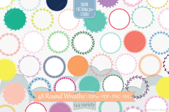 Color Wreaths | Hand Drawn Floral Borders, Frames Product Image 1