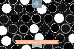 White Wreaths | Hand Drawn Round Frames, Floral Borders Product Image 1