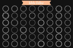 White Wreaths | Hand Drawn Round Frames, Floral Borders Product Image 2