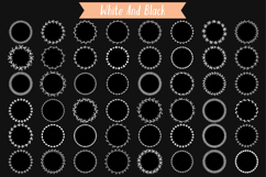 White Wreaths | Hand Drawn Round Frames, Floral Borders Product Image 4