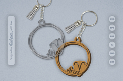 Round Zodiac Keychain Laser Cut SVG_Aries Product Image 2