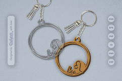 Round Zodiac Keychain Laser Cut SVG_Leo Product Image 1