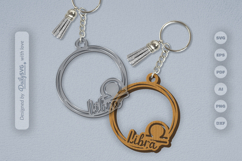 Round Zodiac Keychain Laser Cut SVG_Libra Product Image 2