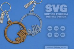 Round Zodiac Keychain Laser Cut SVG_Virgo Product Image 2