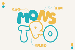 Rounded Robin - Playful Display Font | Duo Font | Outlined Product Image 2