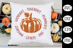 Pumpkin Fall Words SVG | Fall Round SVG Product Image 1