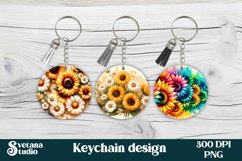 Sunflower keychain | Flower keyring | Sunflower PNG Product Image 1