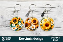 Sunflower keychain | Flower keyring | Sunflower PNG Product Image 1