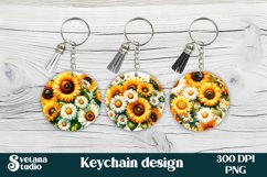 Sunflower keychain | Flower keyring | Sunflower PNG Product Image 1