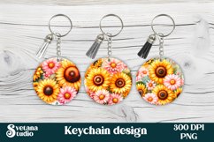 Sunflower keychain | Flower keyring | Sunflower PNG Product Image 1