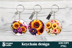 Sunflower keychain | Flower keyring | Sunflower PNG Product Image 1