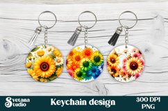 Sunflower keychain | Flower keyring | Sunflower PNG Product Image 1