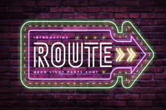 ROUTE - Neon Light Party Font Product Image 1