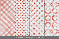 Red foil seamless pattern overlay, PNG Product Image 1