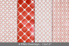 Red foil seamless pattern overlay, PNG Product Image 1