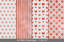 Red foil seamless pattern overlay, PNG Product Image 1