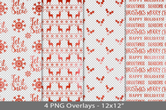 Red foil seamless pattern overlay, PNG Product Image 1
