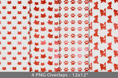 Red foil seamless pattern overlay, PNG Product Image 1
