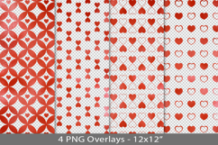 Red foil seamless pattern overlay, PNG Product Image 1