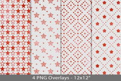Red foil seamless pattern overlay, PNG Product Image 1