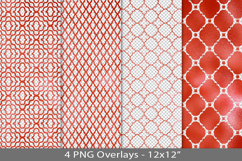 Red foil seamless pattern overlay, PNG Product Image 1
