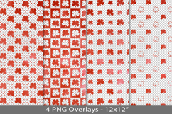 Red foil seamless pattern overlay, PNG Product Image 1