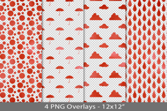 Red foil seamless pattern overlay, PNG Product Image 1