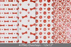 Red foil seamless pattern overlay, PNG Product Image 1