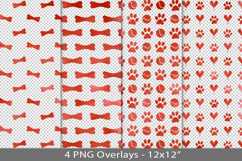 Red foil seamless pattern overlay, PNG Product Image 1
